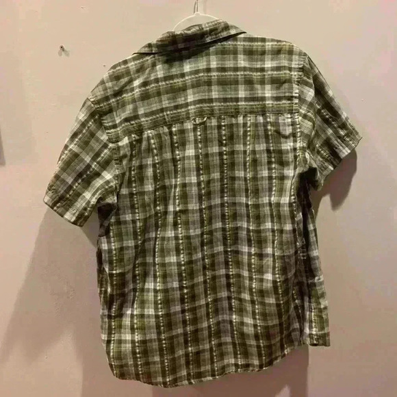 Craghoppers Casual Button Down Short Sleeve Shirt Green Plaid Men’s Large - Picture 2 of 9